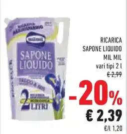 Conad Superstore Ricarica sapone liquido MIL MIL offerta