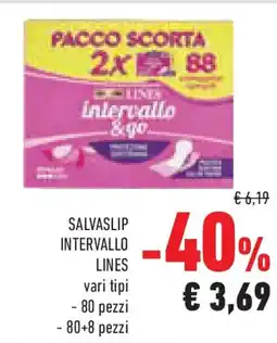 Conad Superstore Salvaslip intervallo LINES 80+8 pezzi offerta