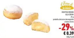 Conad Krapfen mignon alla crema prodotto dolciario decongelato a banco forno offerta