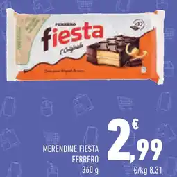 Conad Merendine fiesta FERRERO offerta