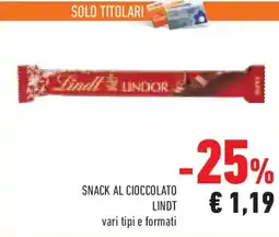 Conad Snack al cioccolato LINDT offerta