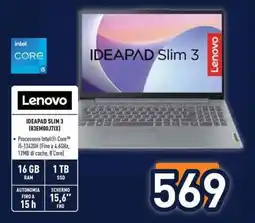Unieuro Lenovo IDEAPAD SLIM 3 (83EM00J7IX) offerta