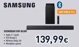 Unieuro SAMSUNG SOUNDBAR HW-B450F offerta