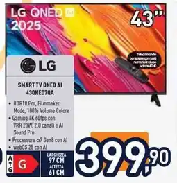 Unieuro LG SMART TV QNED AI 430NED70A offerta