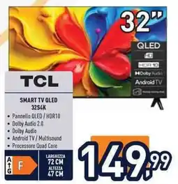 Unieuro TCL SMART TV QLED 3254K offerta