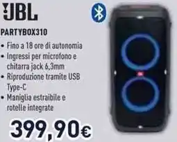 Unieuro JBL PARTYBOX310 offerta