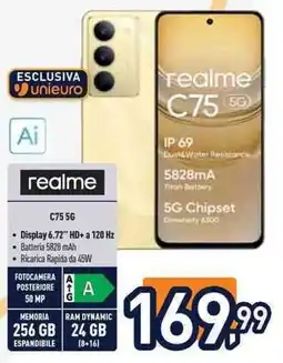 Unieuro realme C75 5G offerta