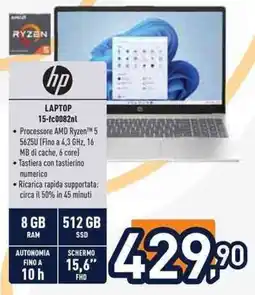 Unieuro hp LAPTOP 15-fc0082nl offerta