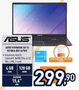 Unieuro ASUS VIVOBOOK GO 15 E510KA-BQ1167WS offerta