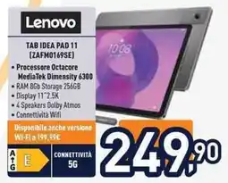 Unieuro Lenovo TAB IDEA PAD 11 (ZAFM0169SE) offerta