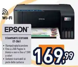 Unieuro EPSON STAMPANTE ECOTANK ET-2861 offerta