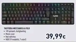 Unieuro Ioplee tastiera meccanica a filo offerta