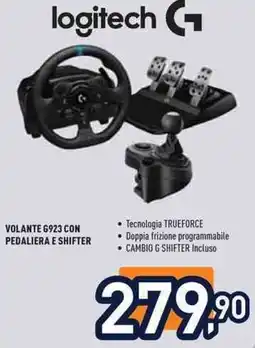 Unieuro Logitech volante G923 con pedaliera e shifter offerta