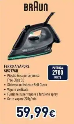 Unieuro BRAUN FERRO A VAPORE S15277GR offerta