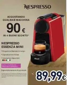 Unieuro Nespresso essenza mini offerta