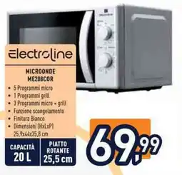 Unieuro Electroline MICROONDE ME208COR offerta