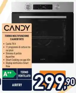 Unieuro CANDY FORNO MULTIFUNZIONE CA6N3B1HTX offerta
