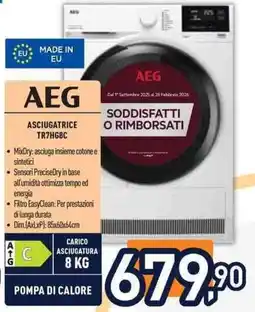 Unieuro AEG ASCIUGATRICE TR7HG8C offerta