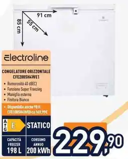Unieuro Electroline CONGELATORE ORIZZONTALE CFE200SH4WE1 offerta