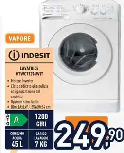 Unieuro INDESIT LAVATRICE MTWC71296WIT offerta