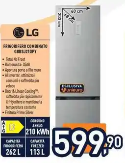 Unieuro LG FRIGORIFERO COMBINATO GBBSJ21DPY offerta