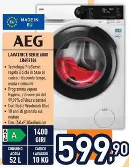 Unieuro AEG LAVATRICE SERIE 6000 LR6FE104 offerta