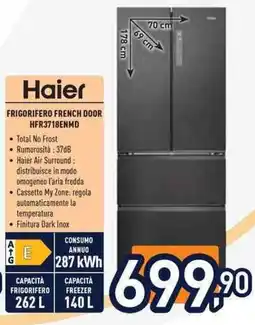 Unieuro Haier FRIGORIFERO FRENCH DOOR HFR3718ENMD offerta