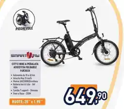 Unieuro SMARTWAY CITY E-BIKE A PEDALATA ASSISTITA FOLDABLE F4R3SCK offerta