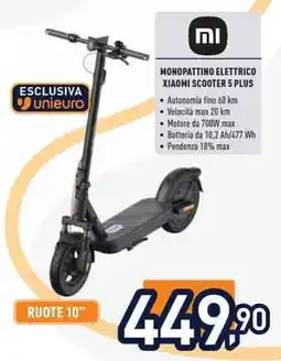 Unieuro Monopattino elettrico xiaomi scooter 5 plus offerta