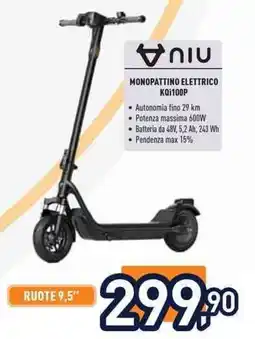 Unieuro MONOPATTINO ELETTRICO KQi100P offerta