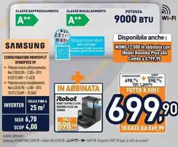 Unieuro SAMSUNG CONDIZIONATORE MONOSPLIT WINDFREE 09 offerta
