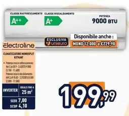 Unieuro Electroline CLIMATIZZATORE MONOSPLIT KIT94MF offerta