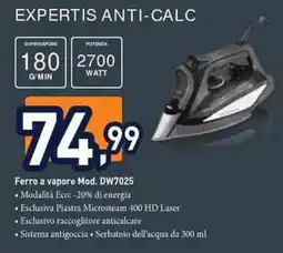 Unieuro Rowenta expertis anti-calc Ferro a vapore Mod. DW7025 offerta