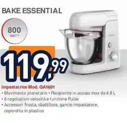 Unieuro Moulinex bake essential Impastatrice Mod. QA1601 offerta