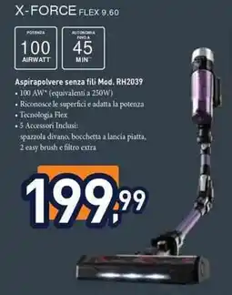 Unieuro Rowenta x-force flex 9.60 Aspirapolvere senza fili Mod. RH2039 offerta
