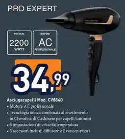 Unieuro Rowenta pro expert Asciugacapelli Mod. CV8840 offerta