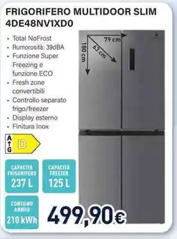 Unieuro Electroline FRIGORIFERO MULTIDOOR SLIM 4DE48NV1XDO offerta