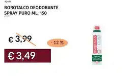 Prezzemolo e Vitale Borotalco deodorante spray puro offerta