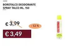 Prezzemolo e Vitale Borotalco deodorante spray talco offerta