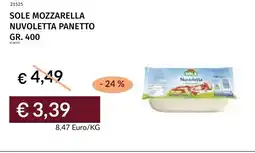 Prezzemolo e Vitale Sole mozzarella nuvoletta panetto offerta