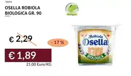 Prezzemolo e Vitale Osella robiola biologica offerta