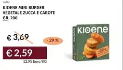 Prezzemolo e Vitale Kioene mini burger vegetale zucca e carote offerta