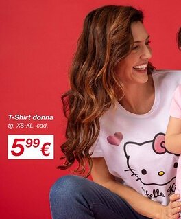 KiK T-Shirt donna tg. XS-XL, cad. offerta