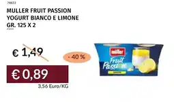 Prezzemolo e Vitale Muller fruit passion yogurt bianco e limone offerta