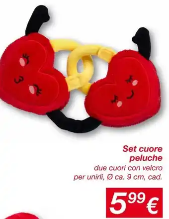 Set cuore peluche