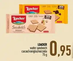 Ciro Amodio LOACKER wafer sandwich cacao/vaniglia/nocciola offerta