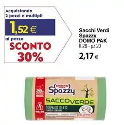 Docks Cash&Carry Sacchi Verdi Spazzy DOMO PAK offerta