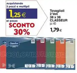 Docks Cash&Carry Tovaglioli 2 Veli 38 x 38 CLASSEUR offerta
