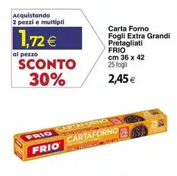Docks Cash&Carry Carta Forno Fogli Extra Grandi Pretagliati Frio offerta