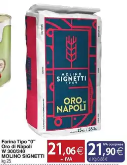 Docks Cash&Carry Farina Tipo "0" Oro di Napoli W 300/340 MOLINO SIGNETTI offerta
